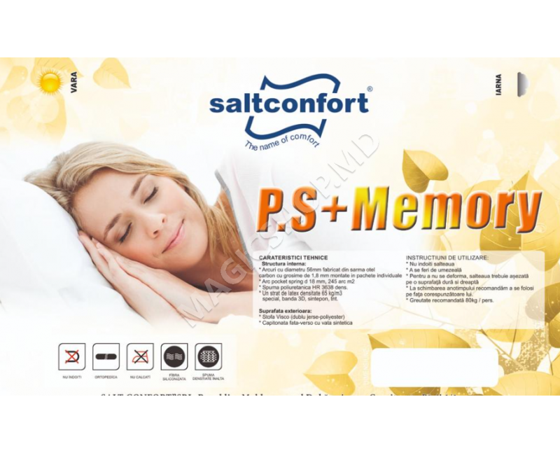 Saltea Salt Confort Pocket + Memory 60x120x25 cm
